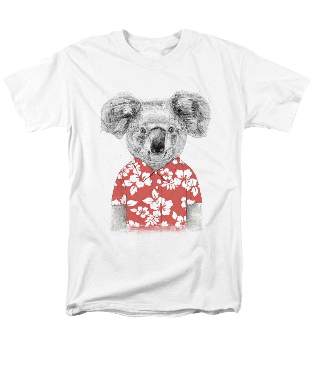 Koala Men's T-Shirt (Regular Fit) featuring the drawing Summer koala by Balazs Solti