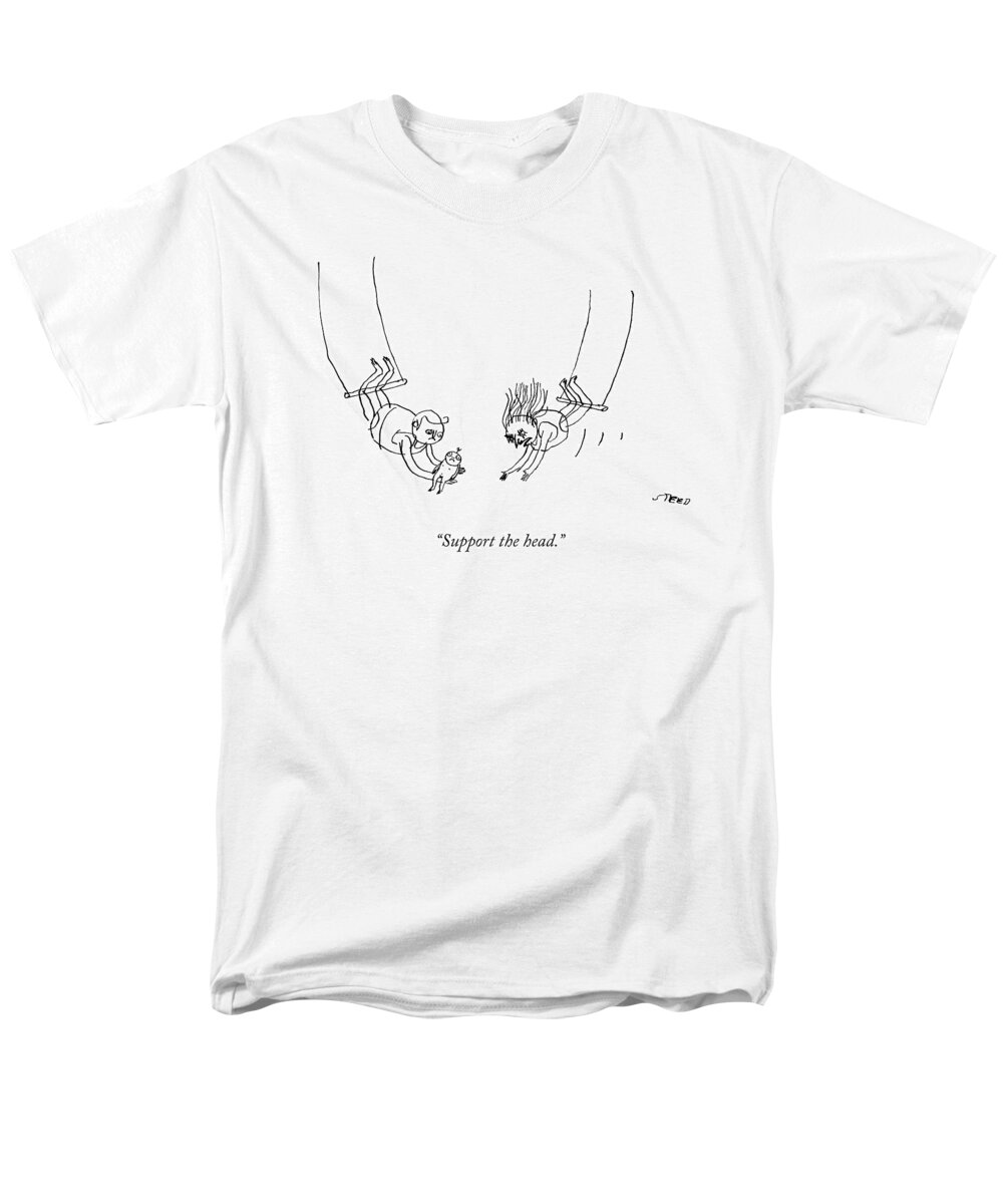 support The Head. Acrobat Men's T-Shirt (Regular Fit) featuring the drawing Support the Head by Edward Steed