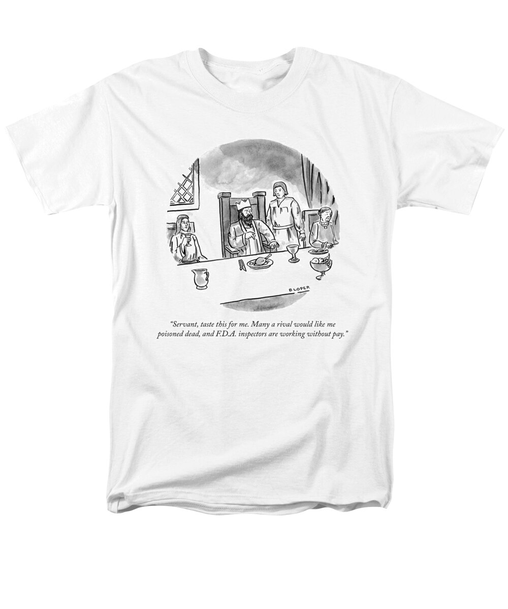 Servant Men's T-Shirt (Regular Fit) featuring the drawing Taste This For Me by Brendan Loper