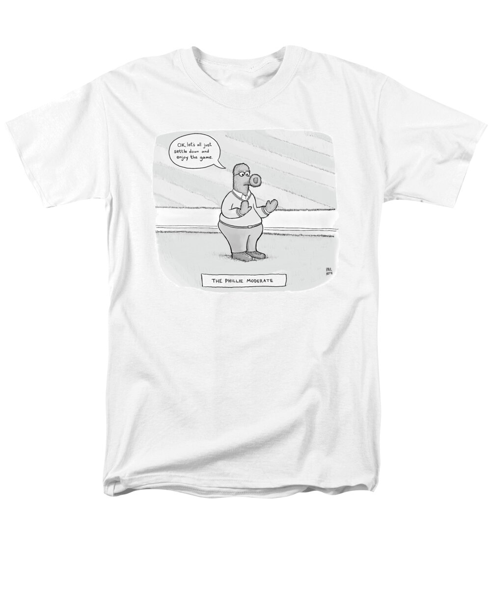 Captionless Men's T-Shirt (Regular Fit) featuring the drawing The Phillie Moderate by Paul Noth