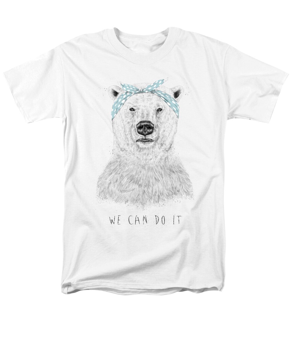 Bear Men's T-Shirt (Regular Fit) featuring the drawing We can do it by Balazs Solti