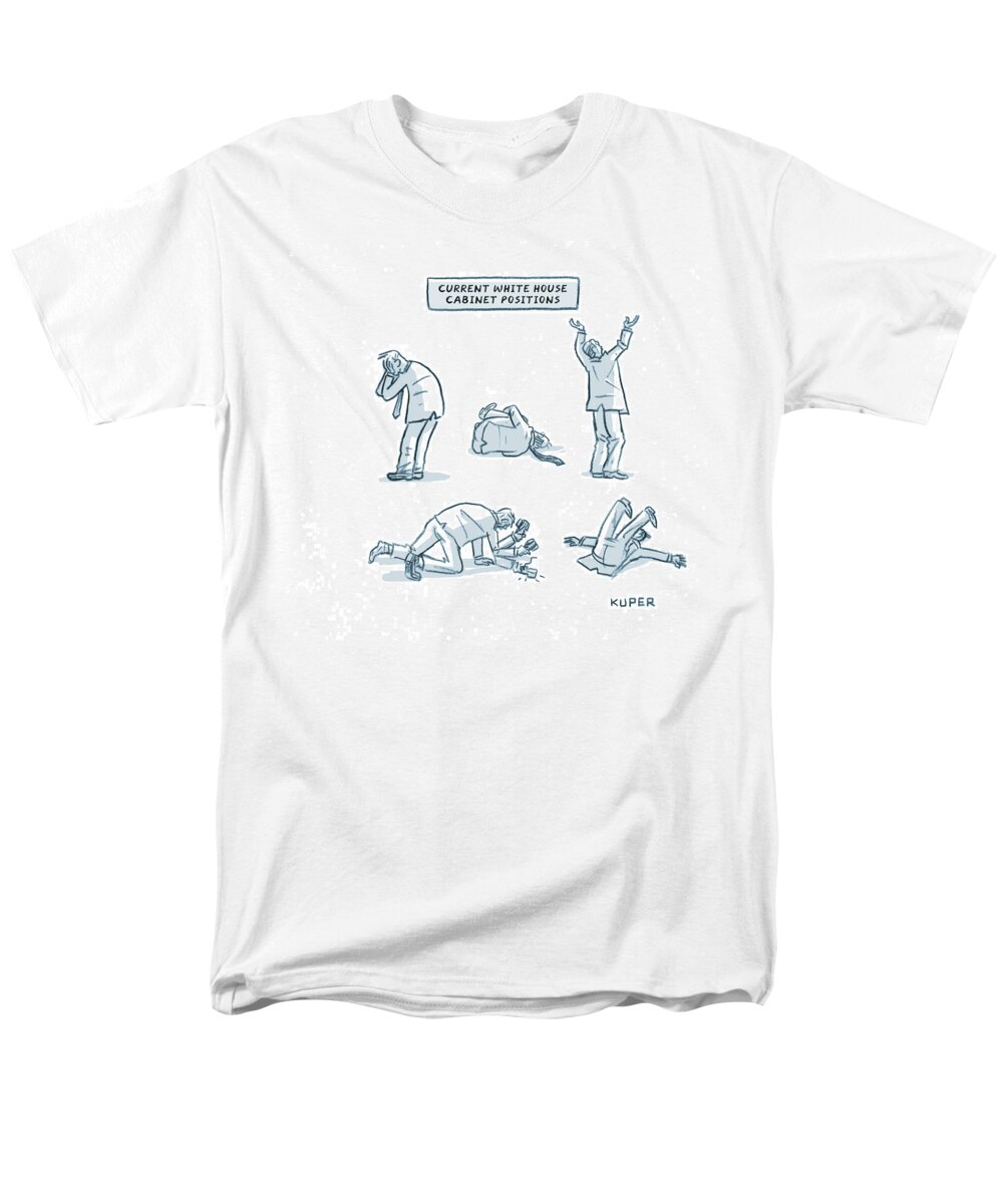 Captionless Men's T-Shirt (Regular Fit) featuring the drawing White House Cabinet Positions by Peter Kuper