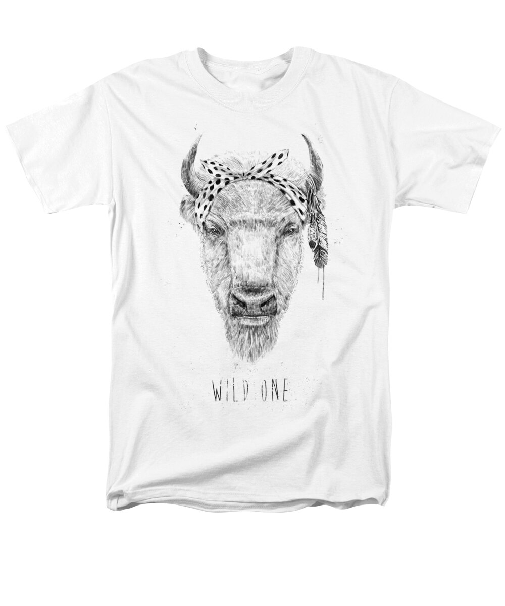 Bull Men's T-Shirt (Regular Fit) featuring the mixed media Wild one by Balazs Solti
