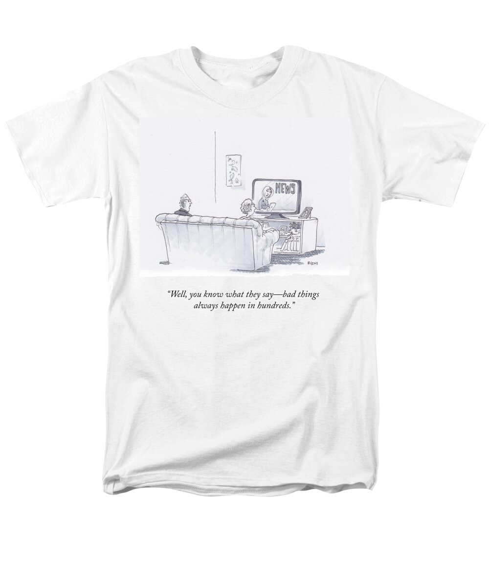Well Men's T-Shirt (Regular Fit) featuring the drawing You Know What They Say by Teresa Burns Parkhurst