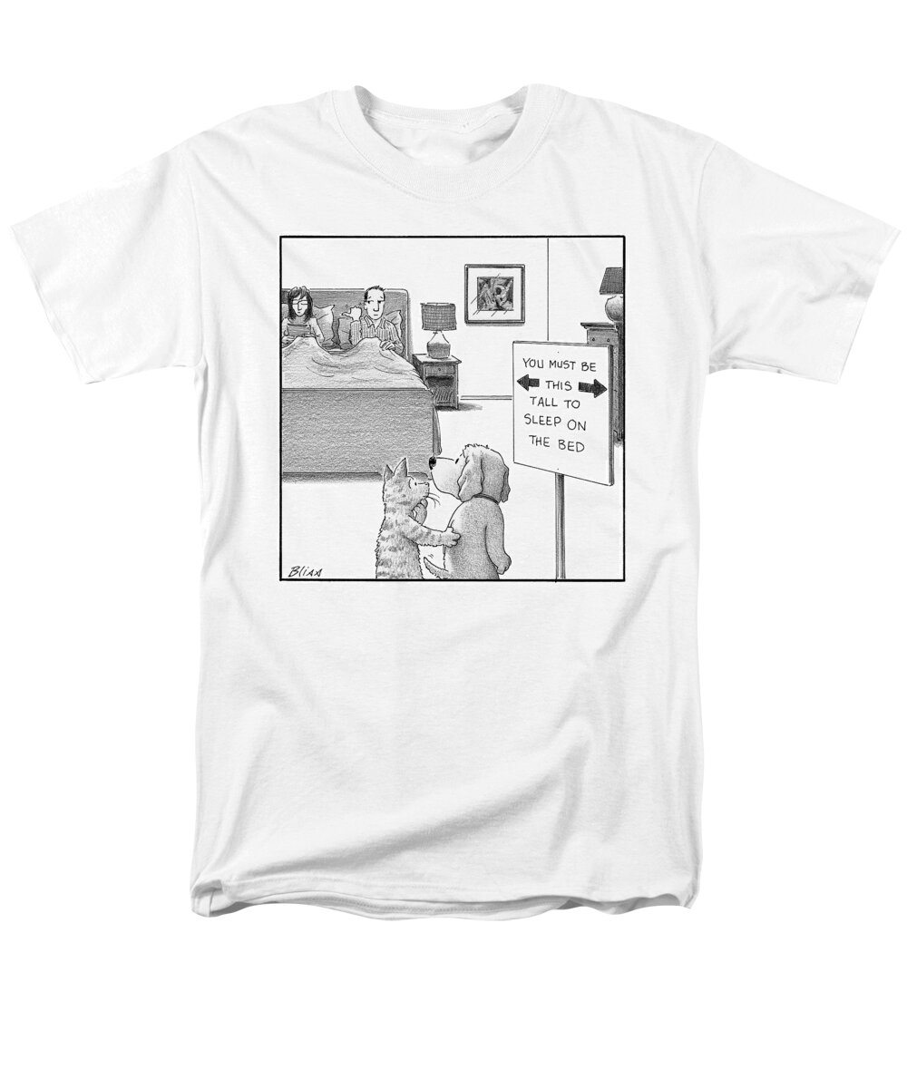 Captionless Men's T-Shirt (Regular Fit) featuring the drawing You Must Be This Tall by Harry Bliss