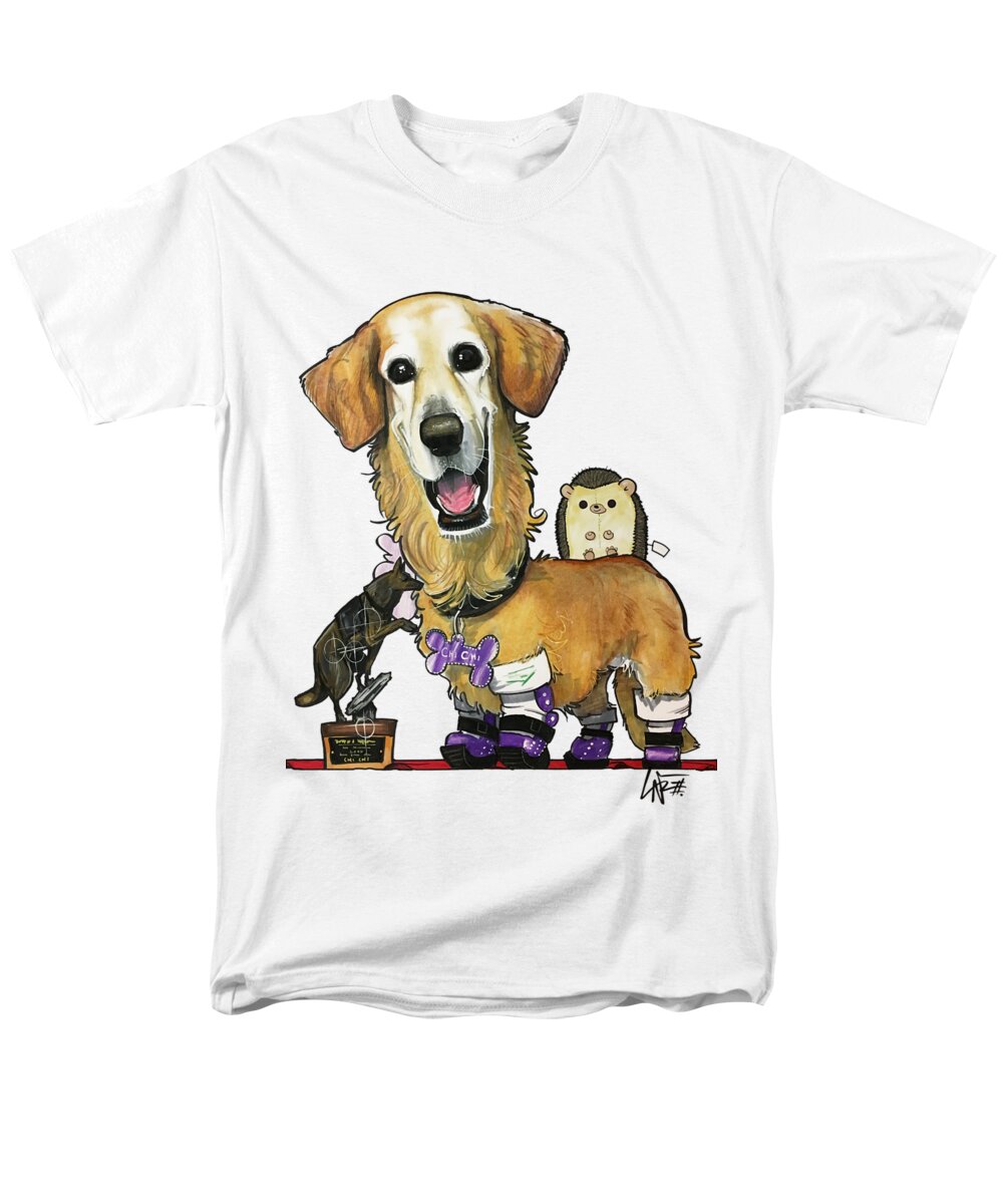 Young 4438 Men's T-Shirt (Regular Fit) featuring the drawing Young 4438 by Canine Caricatures By John LaFree