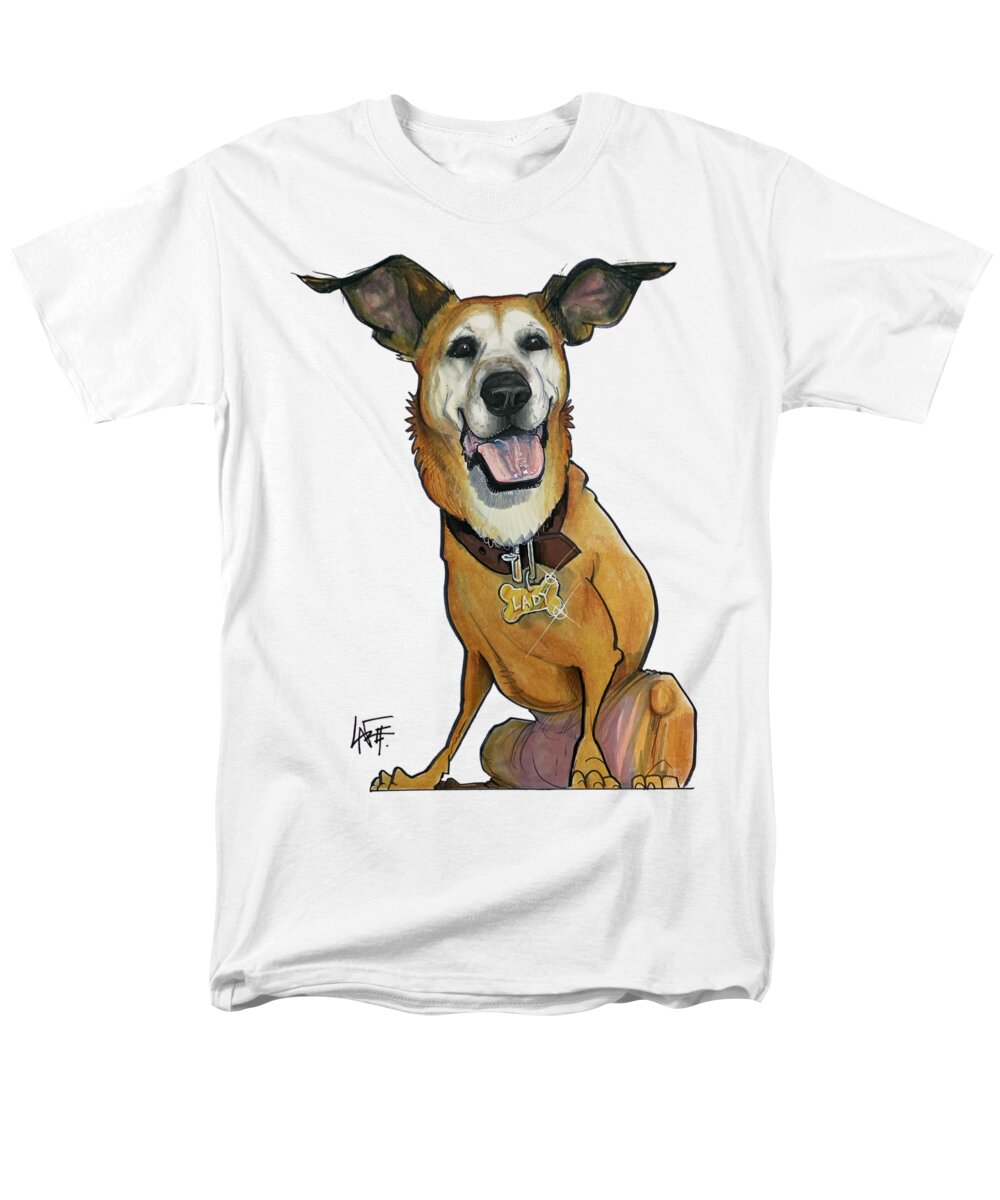 Black Men's T-Shirt (Regular Fit) featuring the drawing Black 5285 by Canine Caricatures By John LaFree