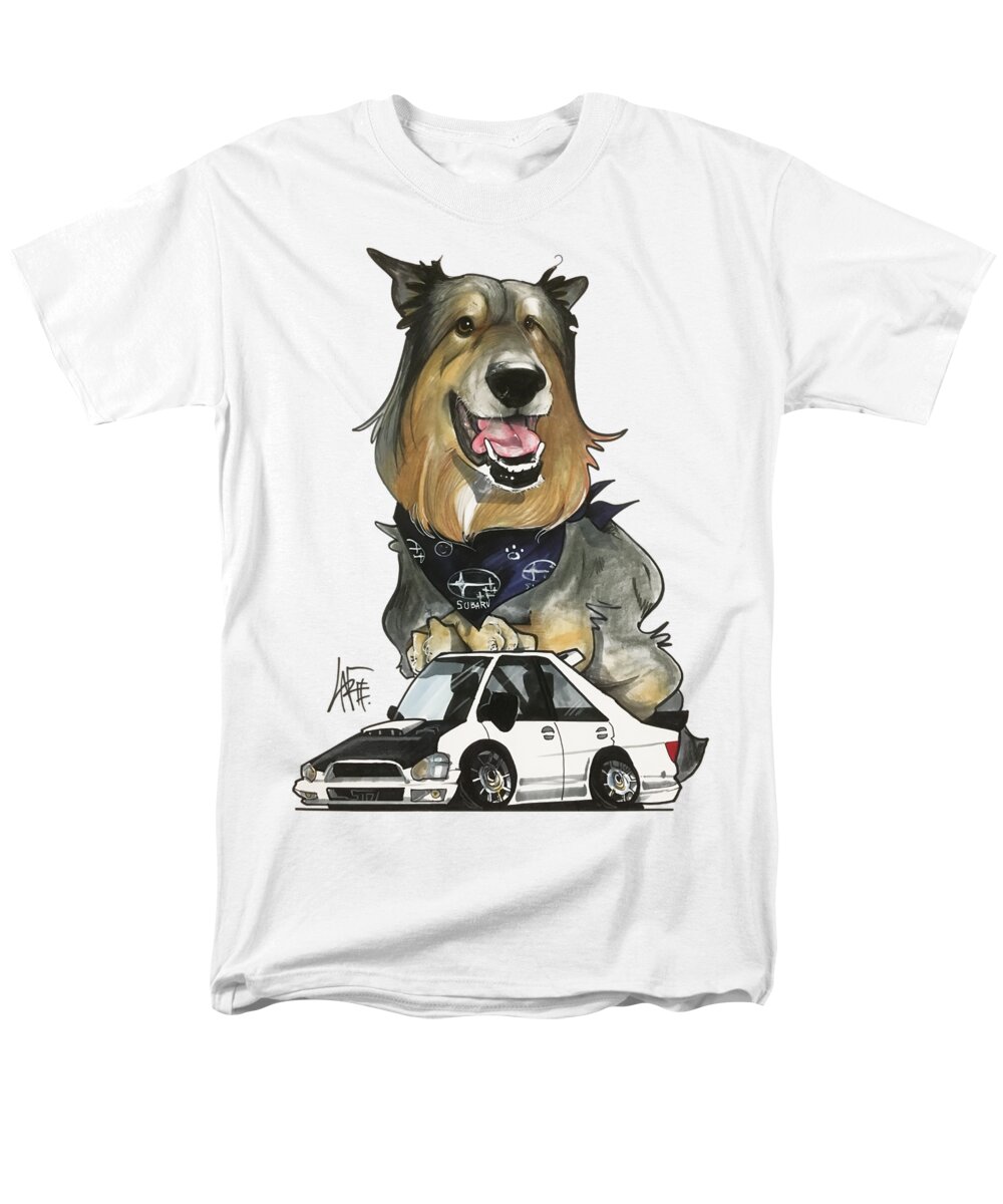 Dunham Men's T-Shirt (Regular Fit) featuring the drawing Dunham by Canine Caricatures By John LaFree