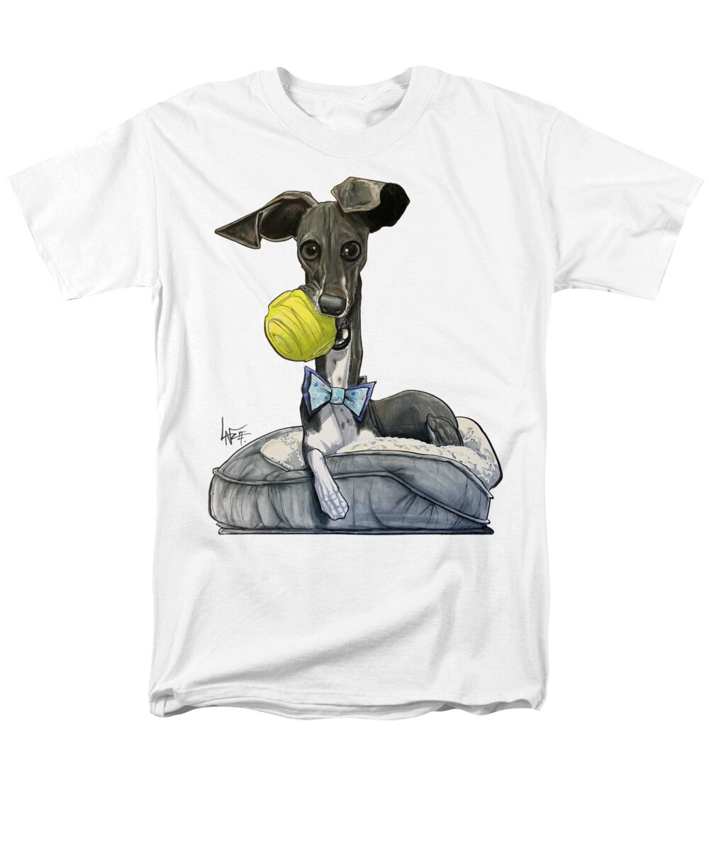 Slecton Men's T-Shirt (Regular Fit) featuring the drawing 5332 Slecton by Canine Caricatures By John LaFree