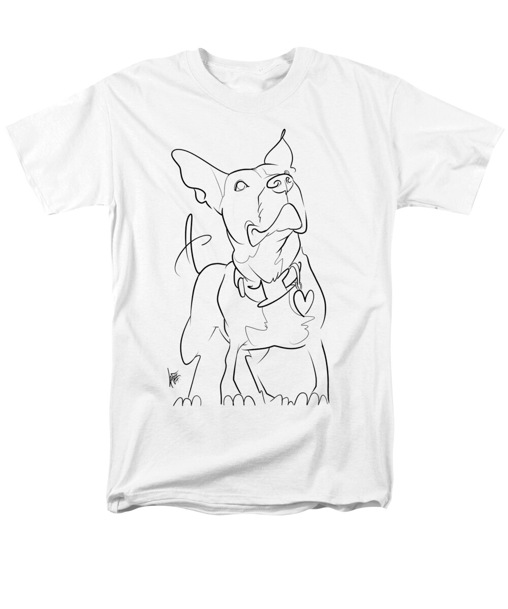 5911 Men's T-Shirt (Regular Fit) featuring the drawing 5911 Johnson by Canine Caricatures By John LaFree