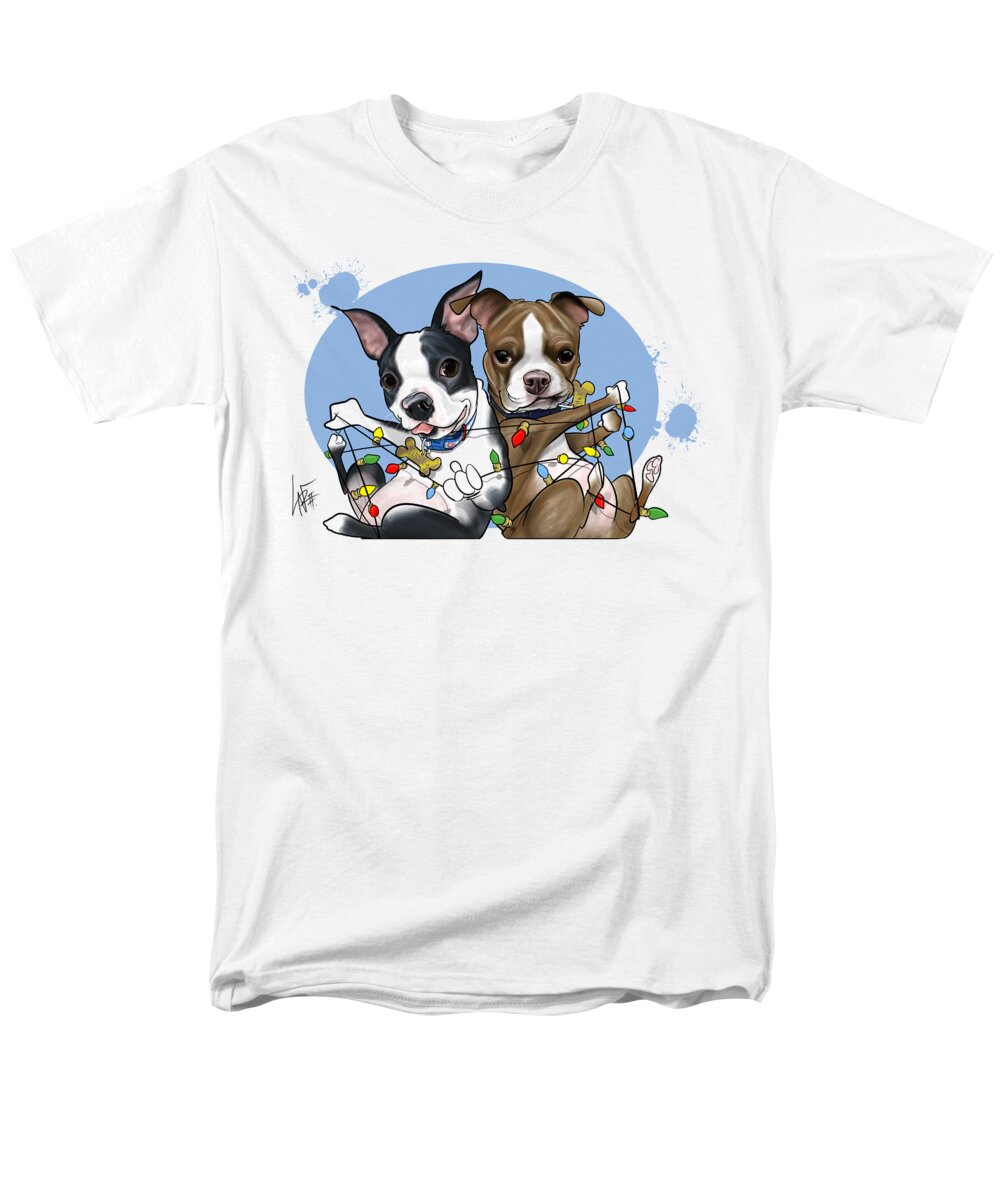 6052 Men's T-Shirt (Regular Fit) featuring the drawing 6052 Perez-Fisher by Canine Caricatures By John LaFree
