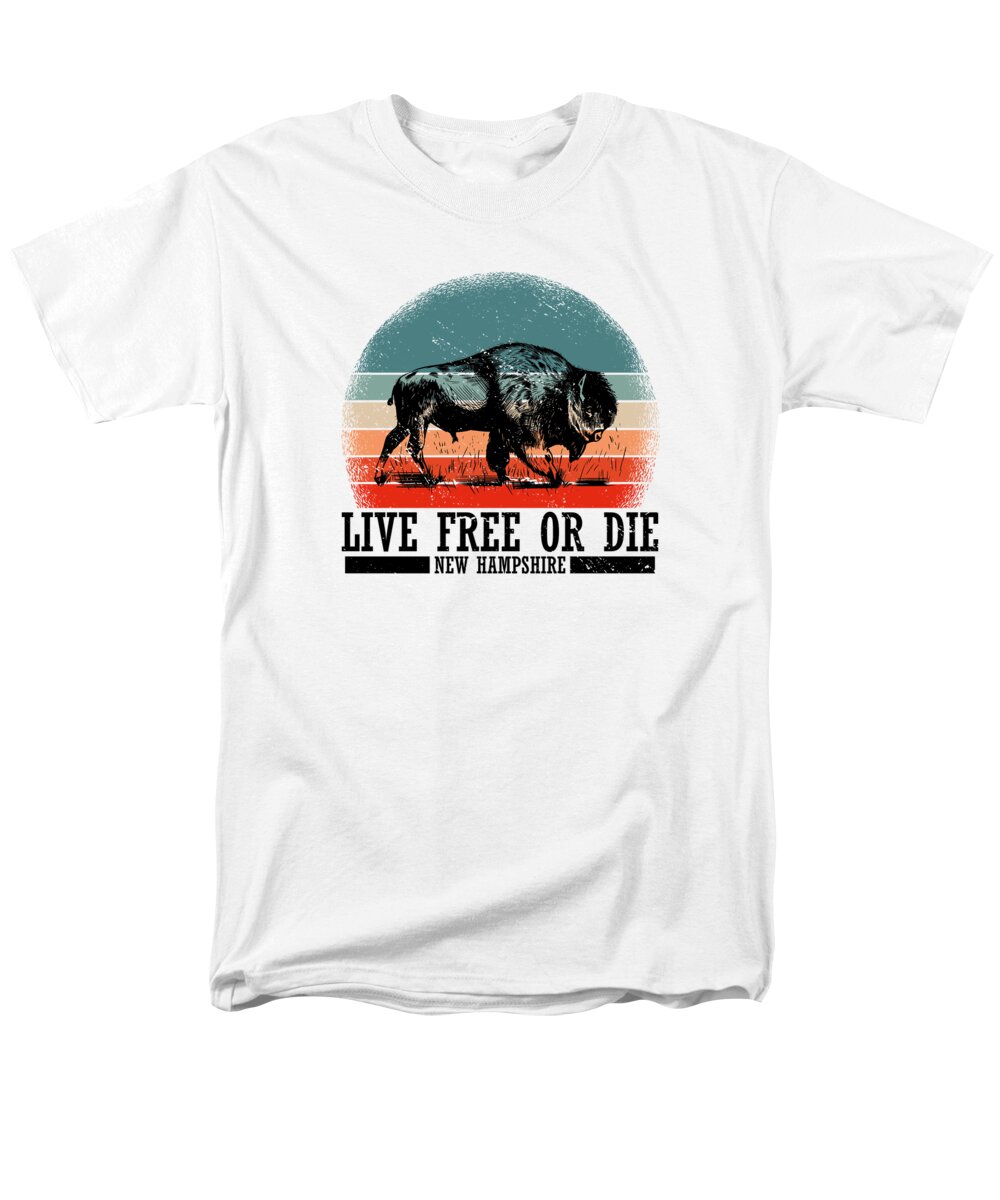 New Hampshire Men's T-Shirt (Regular Fit) featuring the digital art Live Free or Die New Hampshire Hiking #8 by Toms Tee Store