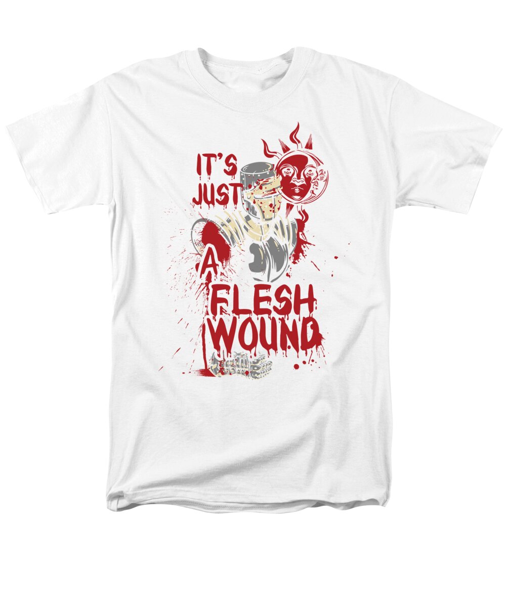 Halloween Men's T-Shirt (Regular Fit) featuring the digital art Armless Knight Its Just A Flesh Wound by Jacob Zelazny