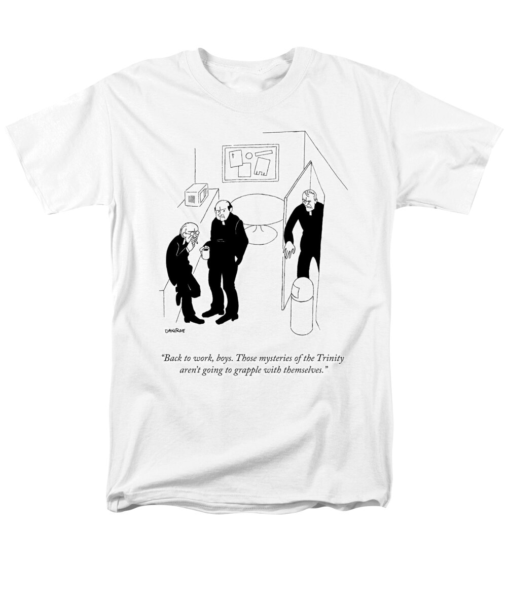 back To Work Men's T-Shirt (Regular Fit) featuring the drawing Back To Work, Boys by Dan Roe