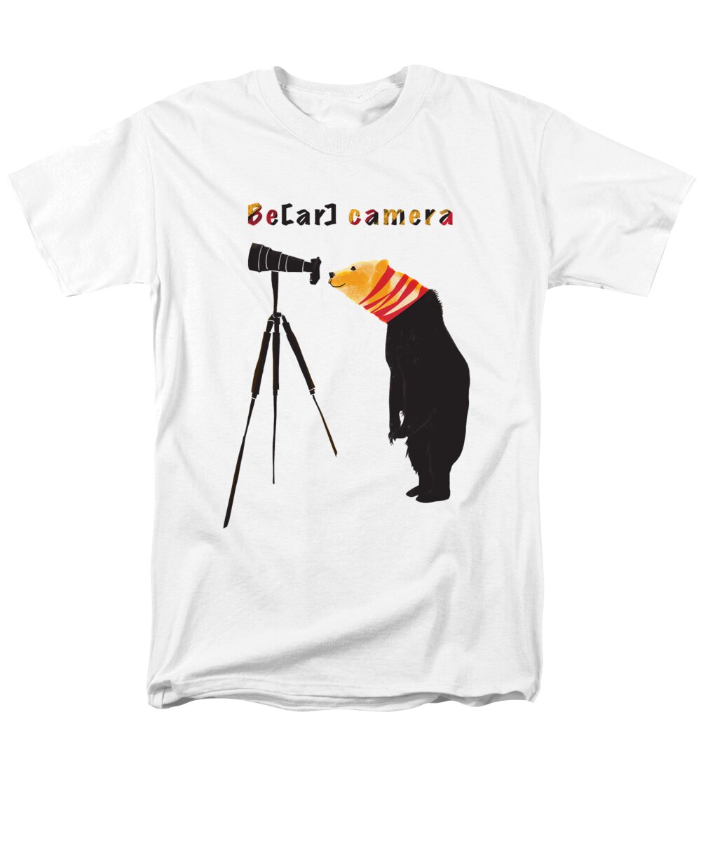 Bear Men's T-Shirt (Regular Fit) featuring the digital art Bear camera by Lidija Ivanek - SiLa