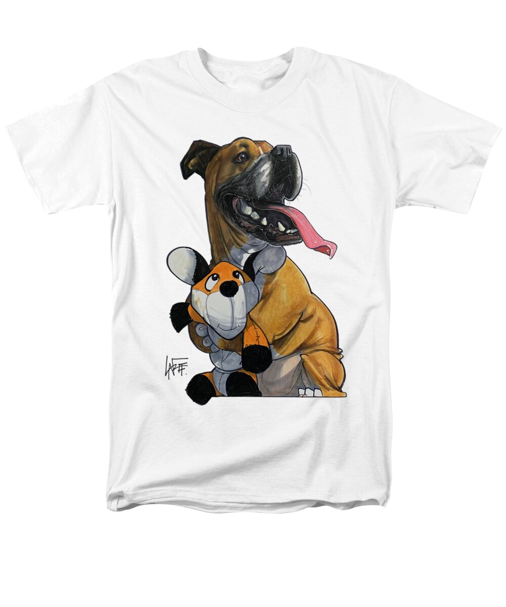 Black Men's T-Shirt (Regular Fit) featuring the drawing Black 5285 by Canine Caricatures By John LaFree