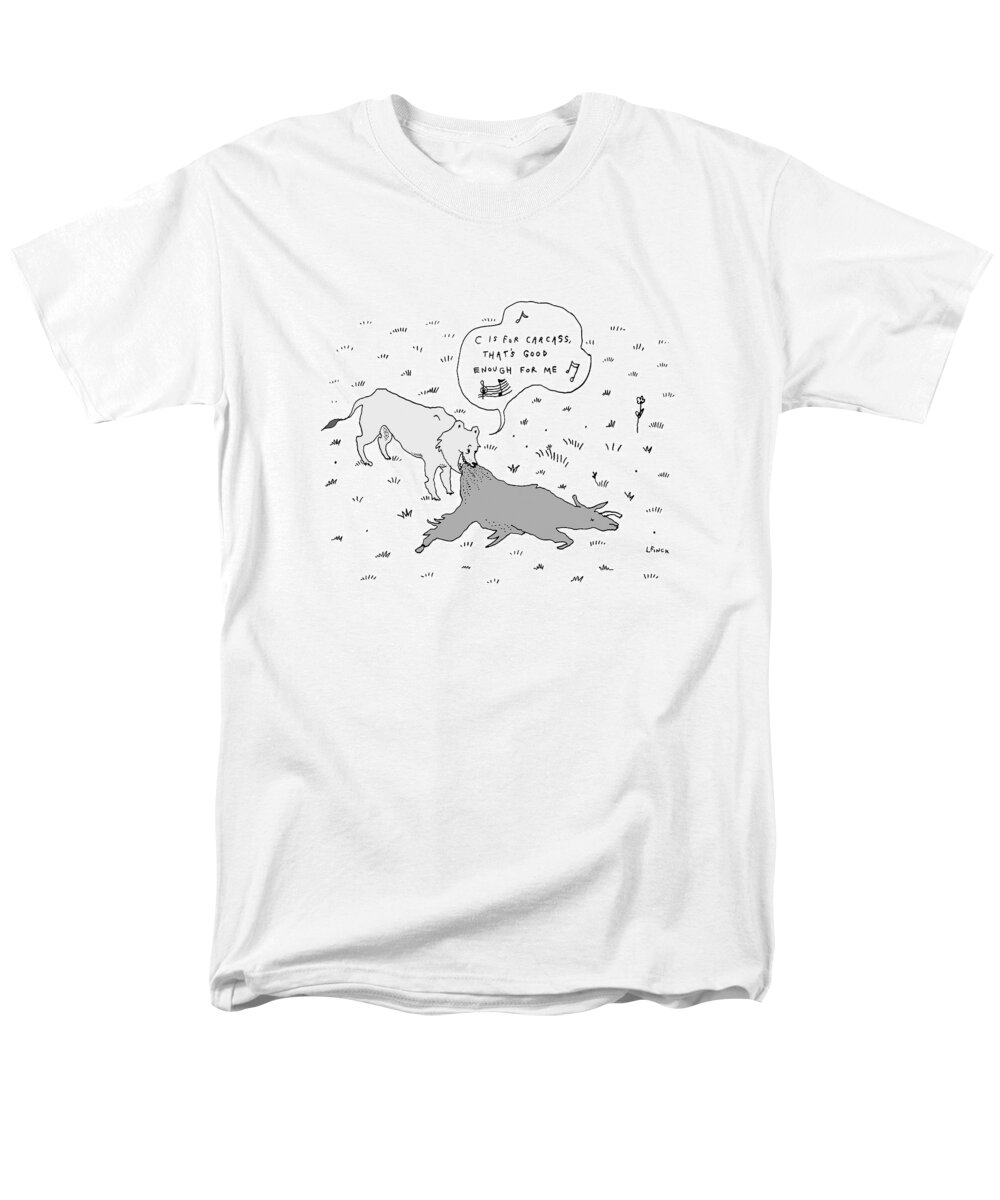 Captionless Men's T-Shirt (Regular Fit) featuring the drawing C Is For Carcass by Liana Finck