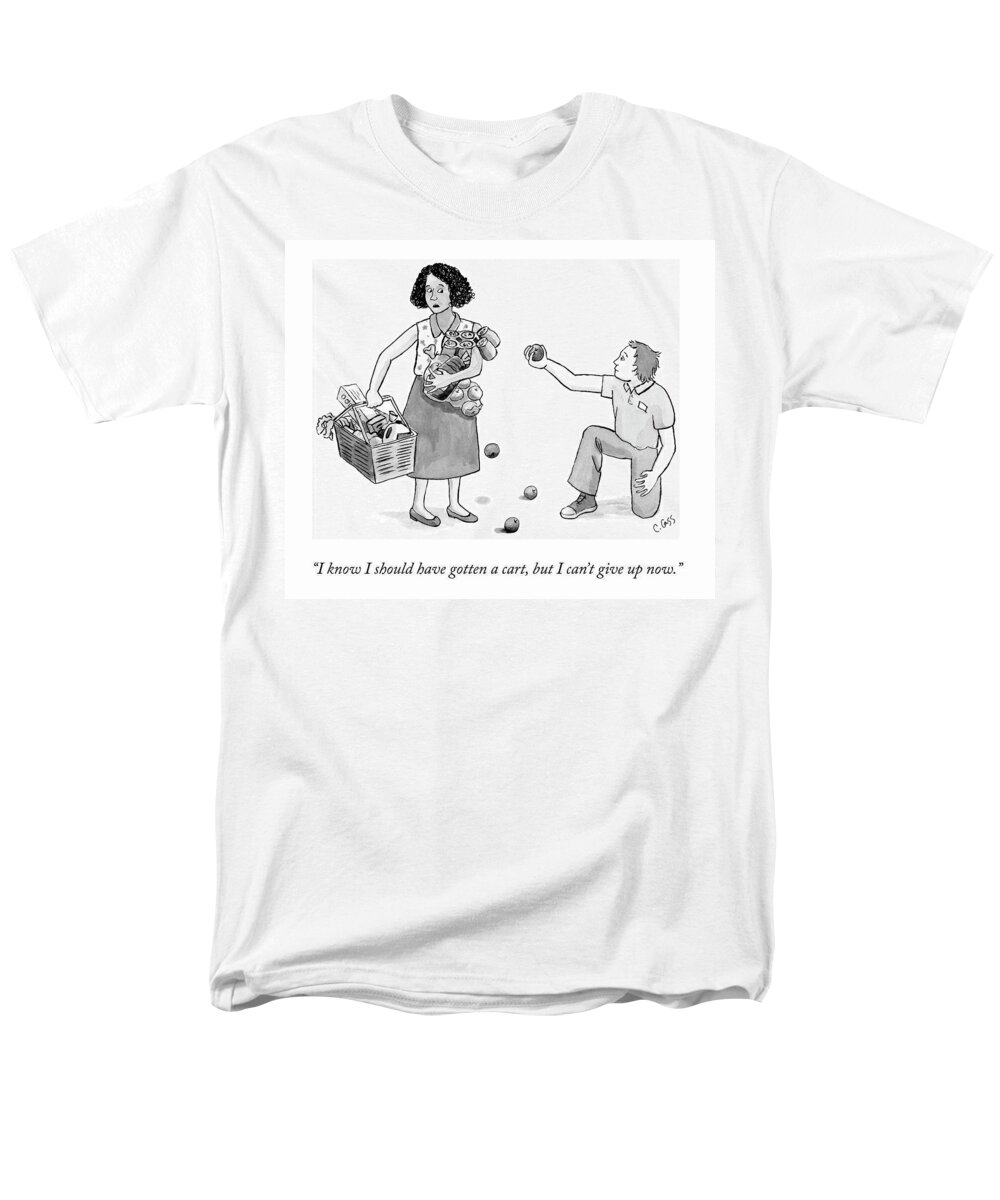 i Know I Should Have Gotten A Cart Men's T-Shirt (Regular Fit) featuring the drawing Can't Give Up Now by Caitlin Cass