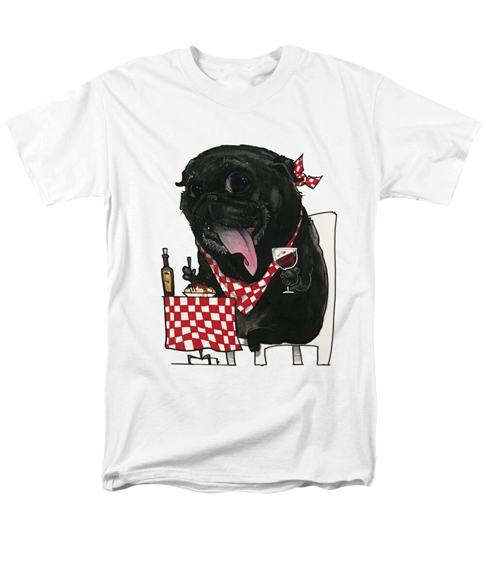 Carlino Men's T-Shirt (Regular Fit) featuring the drawing Carlino Storch 4362 by Canine Caricatures By John LaFree