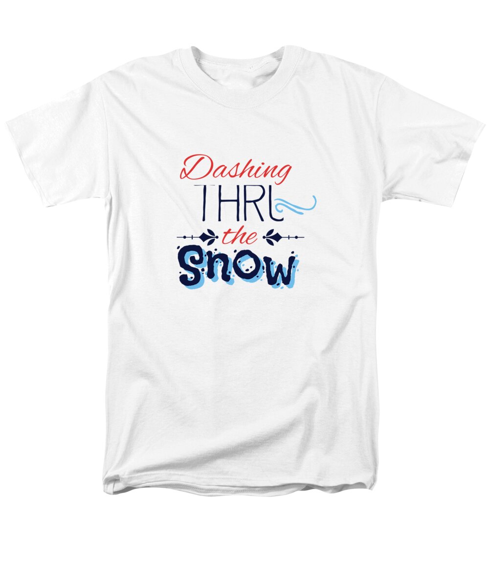 Santa Claus Men's T-Shirt (Regular Fit) featuring the digital art Dashing thru the snow by Jacob Zelazny