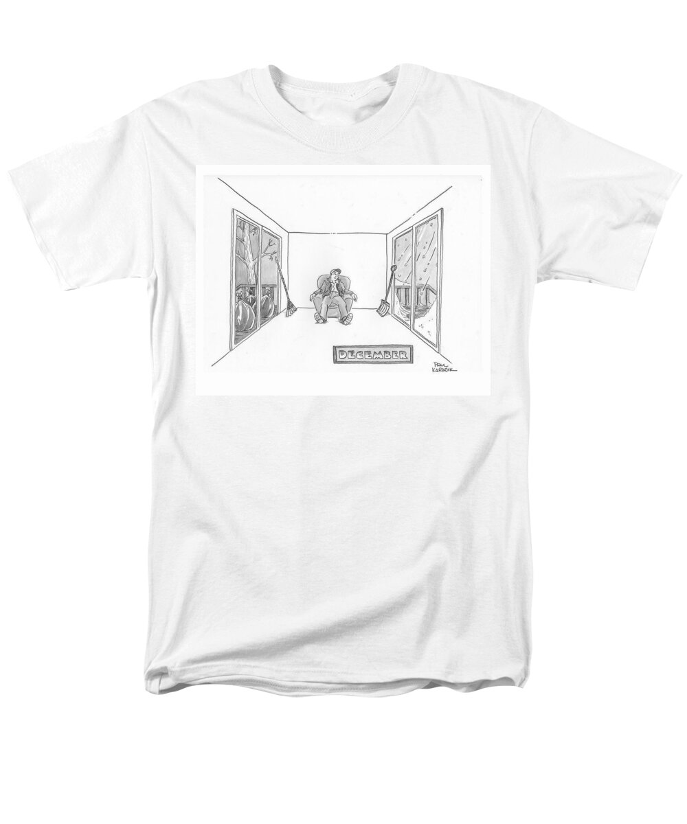 Captionless Men's T-Shirt (Regular Fit) featuring the drawing December by Paul Karasik