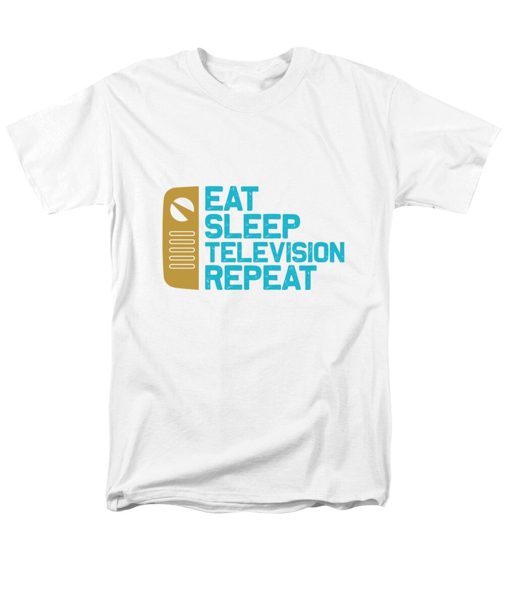 Hobby Men's T-Shirt (Regular Fit) featuring the digital art Eat sleep television repeat by Jacob Zelazny