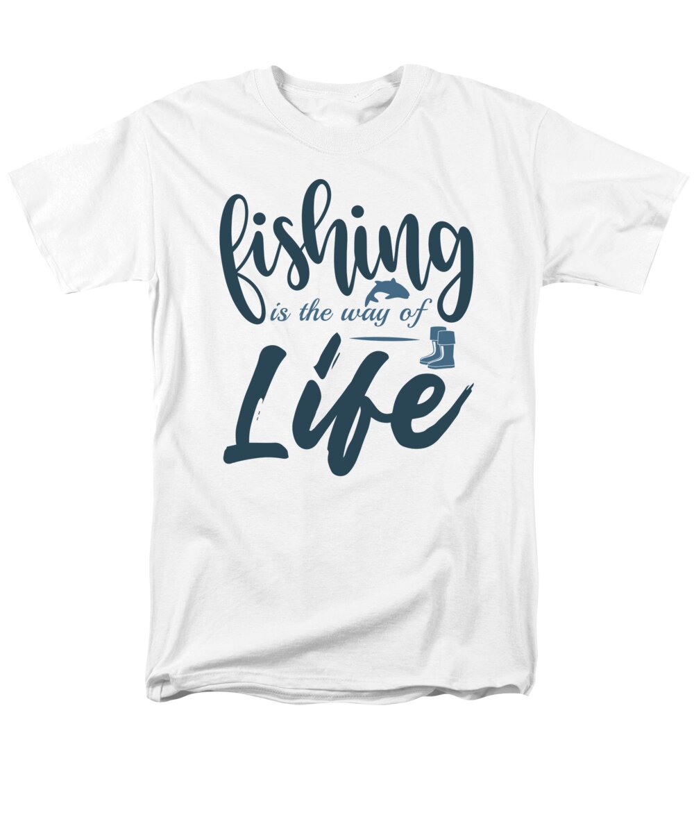 Fishing Men's T-Shirt (Regular Fit) featuring the digital art Fishing is the way of life by Jacob Zelazny
