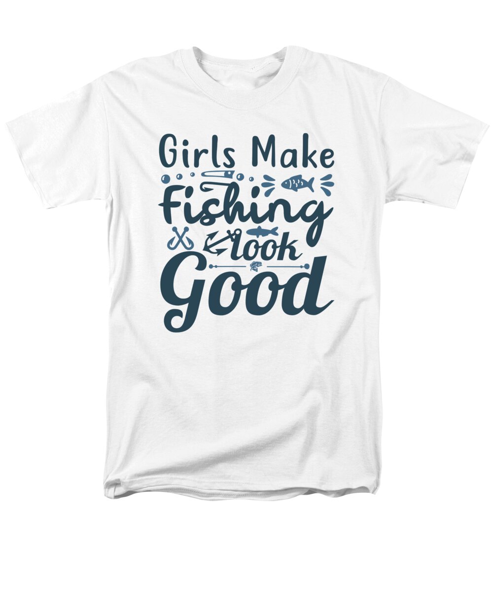 Fishing Men's T-Shirt (Regular Fit) featuring the digital art Girls make fishing look good by Jacob Zelazny