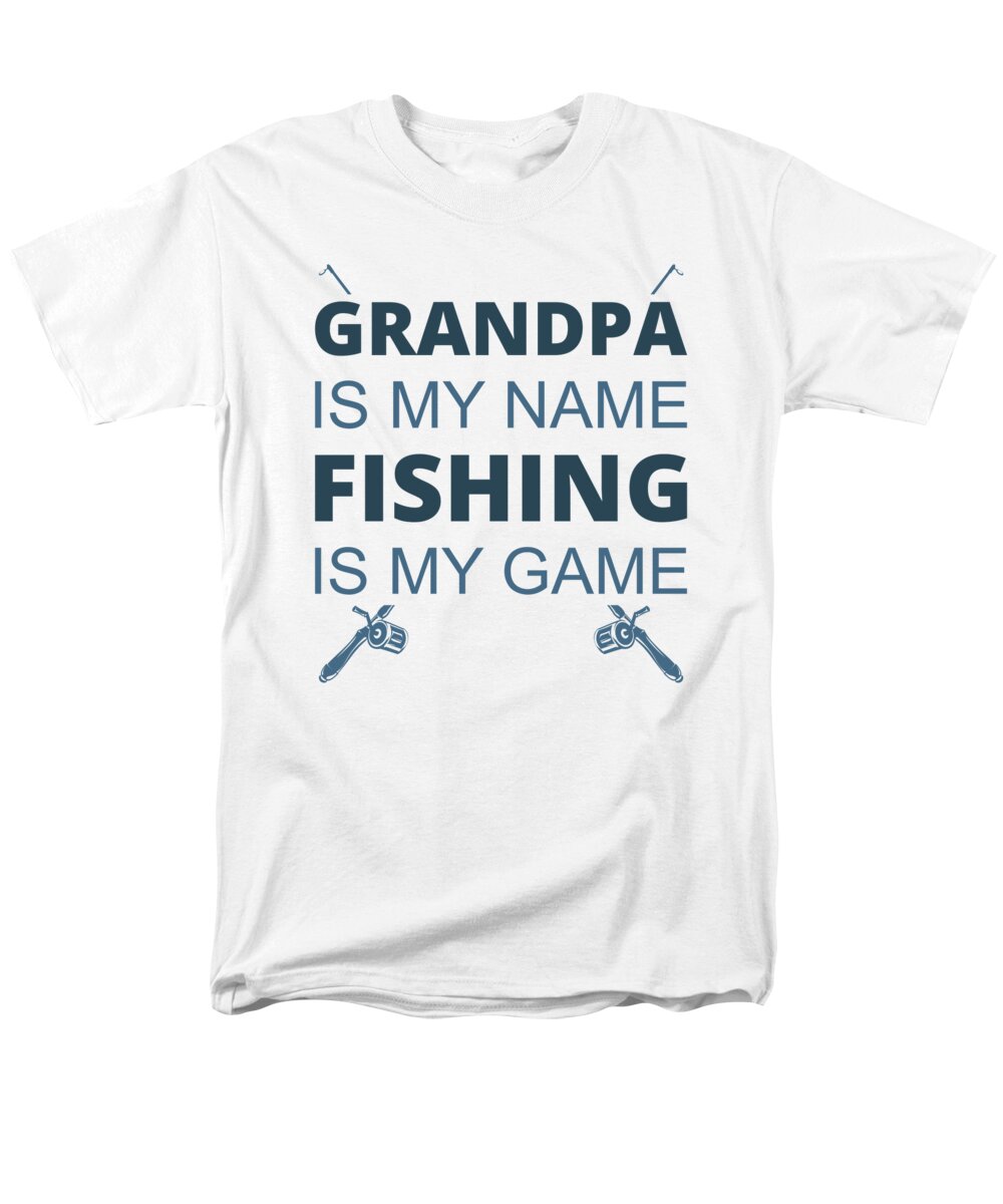Fishing Men's T-Shirt (Regular Fit) featuring the digital art Grandpa is my name fishing is my game by Jacob Zelazny