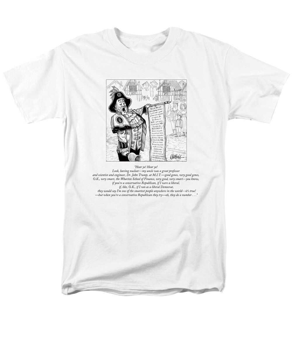 Hear Ye! Hear Ye! Look Men's T-Shirt (Regular Fit) featuring the drawing Hear Ye Hear Ye by Jason Chatfield and Scott Dooley