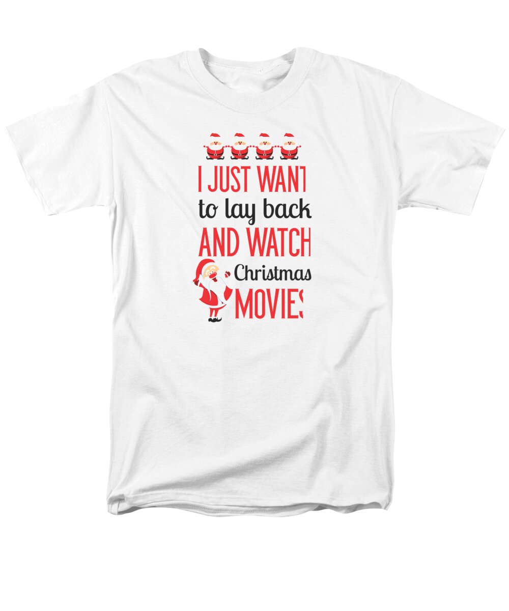 Santa Claus Men's T-Shirt (Regular Fit) featuring the digital art I just want lo lay back and watch Christmas movies by Jacob Zelazny