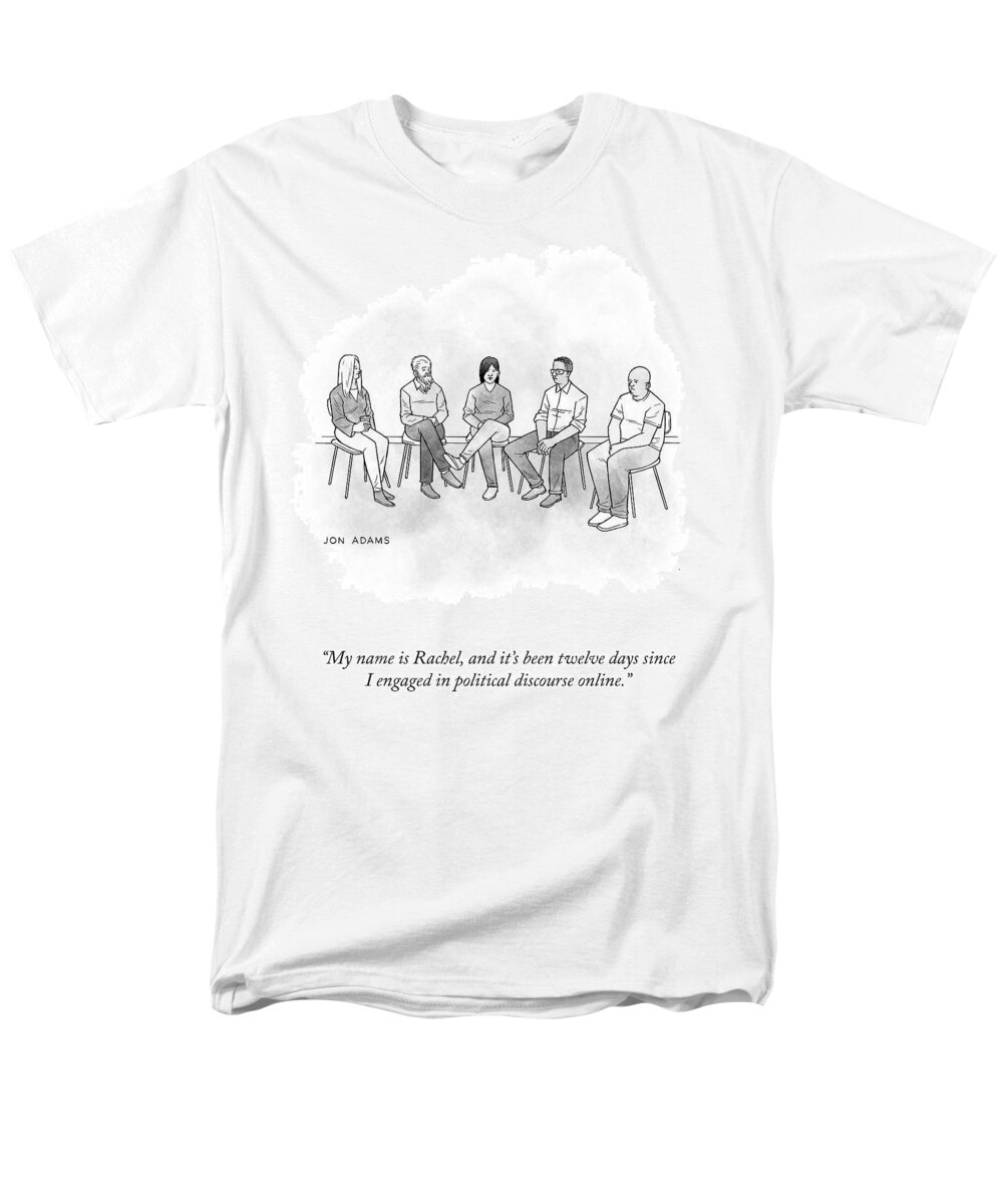 My Name Is Rachel Men's T-Shirt (Regular Fit) featuring the drawing My Name Is Rachel by Jon Adams
