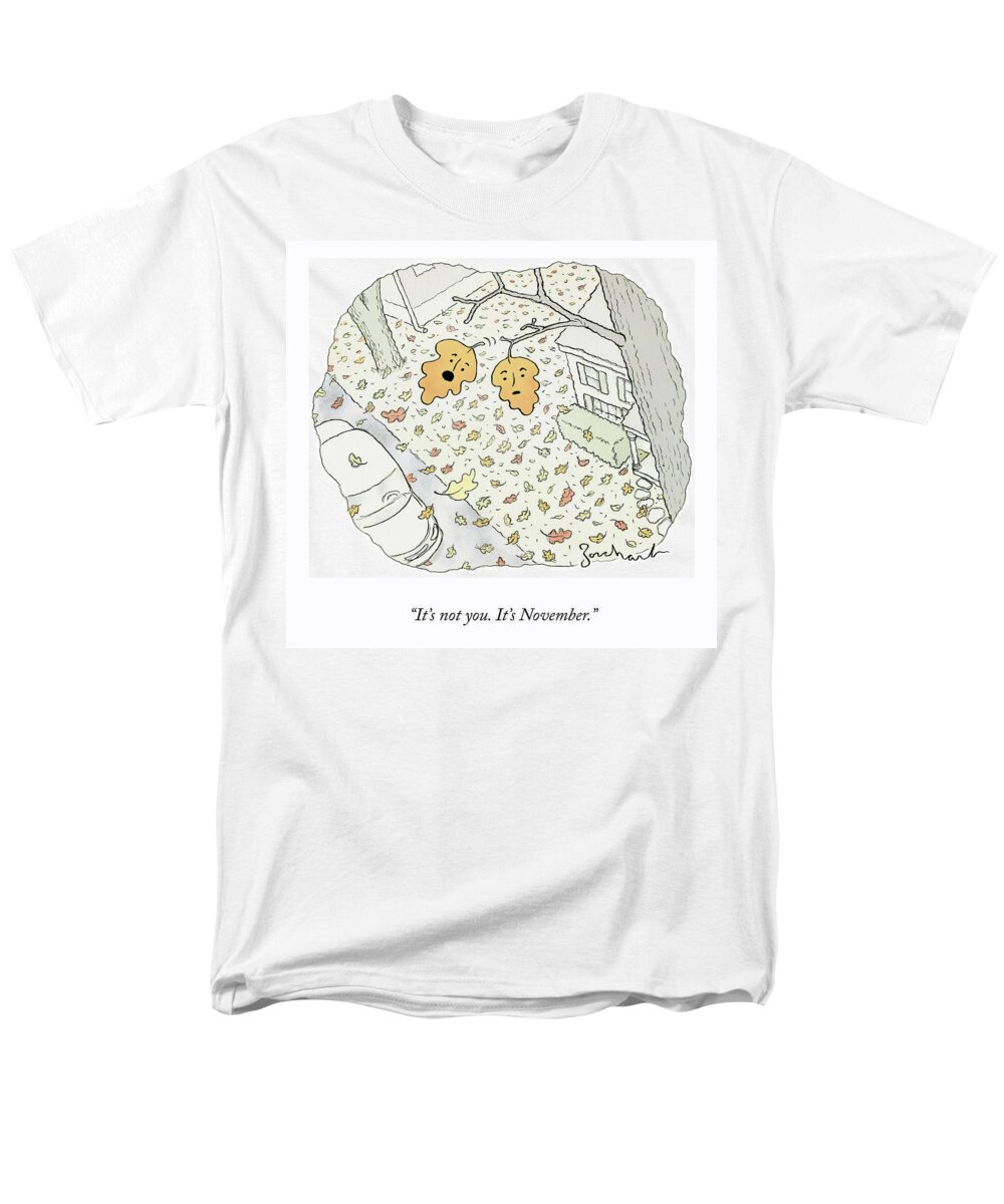 Cctk Men's T-Shirt (Regular Fit) featuring the drawing November Leaves by David Borchart