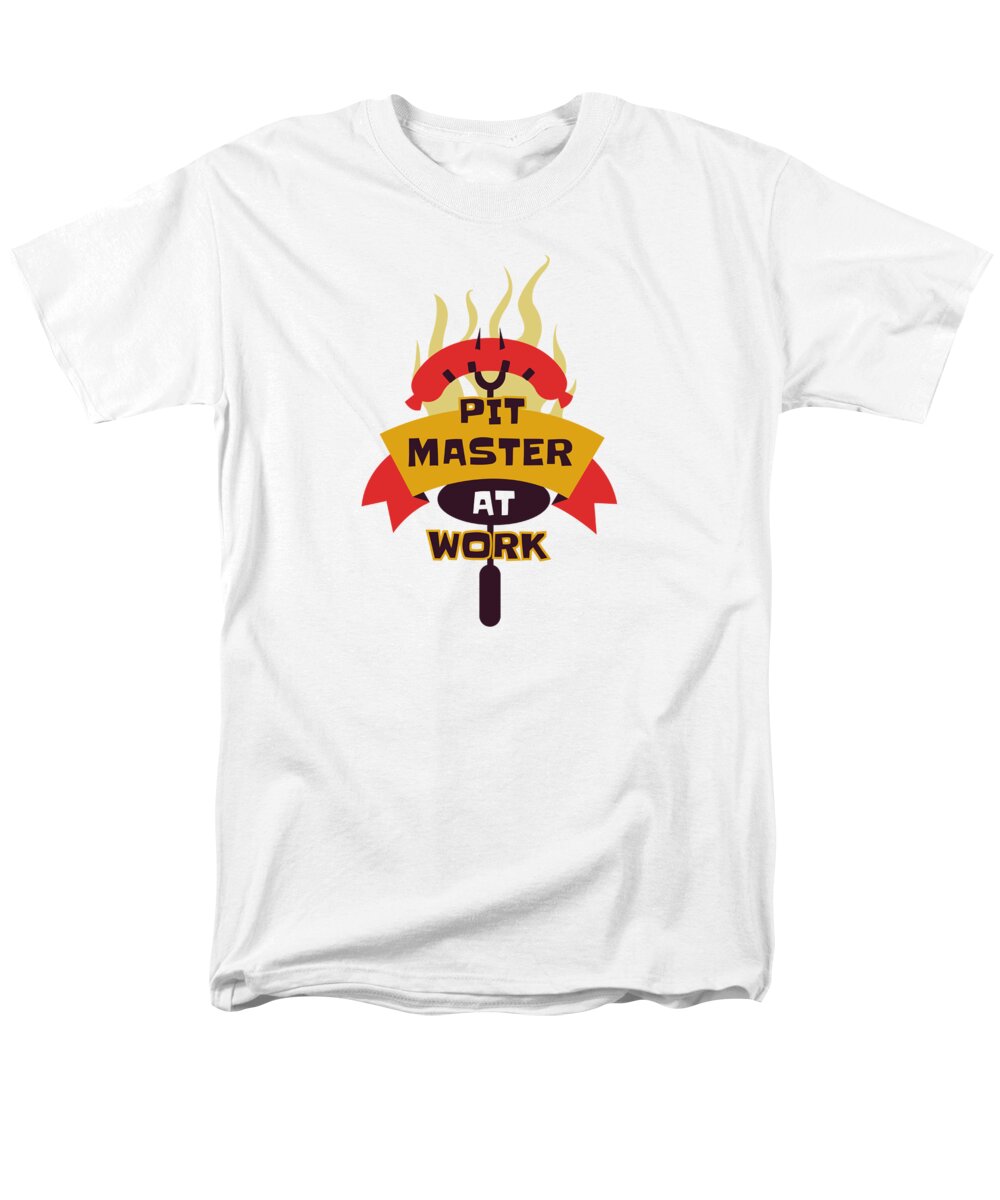Grill Master Men's T-Shirt (Regular Fit) featuring the digital art Pit master at work by Jacob Zelazny