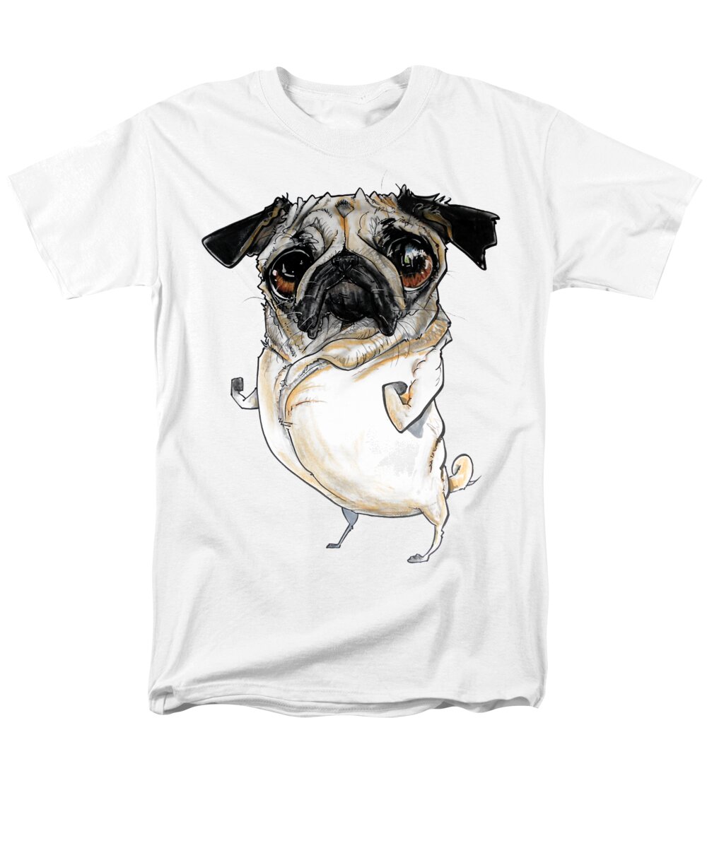 Pug Men's T-Shirt (Regular Fit) featuring the drawing Pug by John LaFree