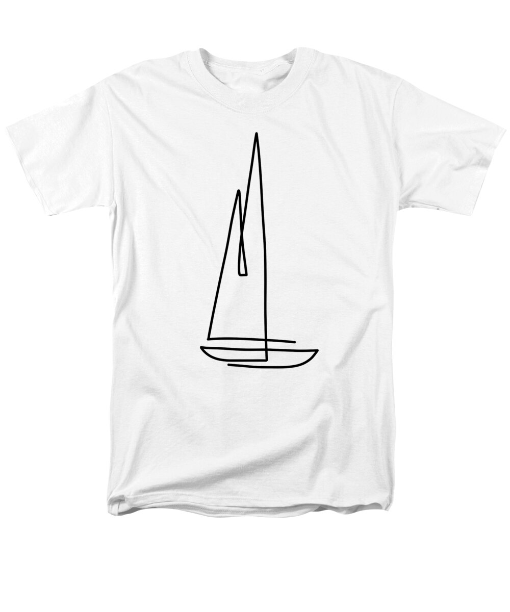 SAILBOAT Line Art Design T-Shirt by lineARTdesign - Fine Art America