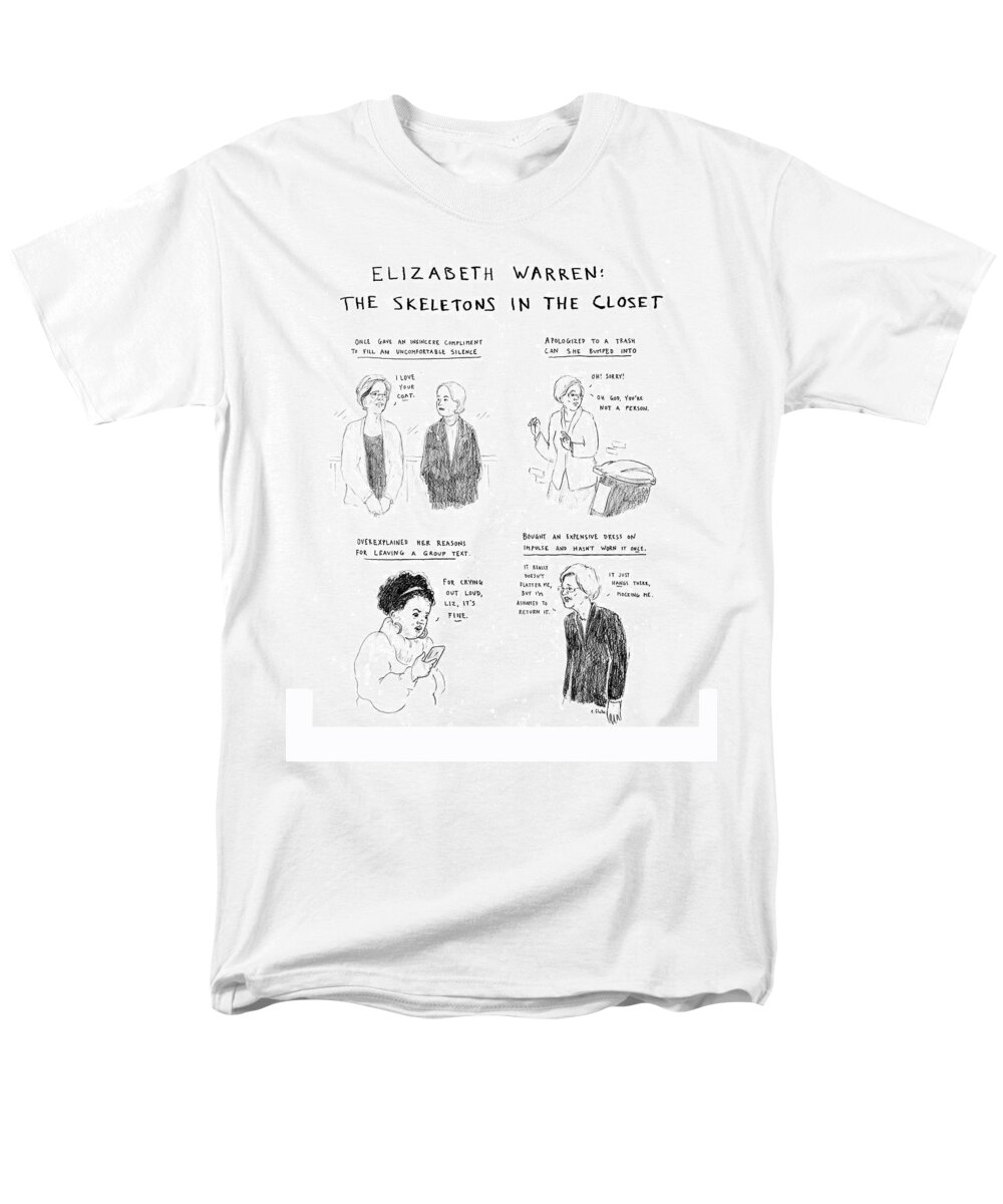 Captionless Men's T-Shirt (Regular Fit) featuring the drawing Skeletons in the Closet by Emily Flake