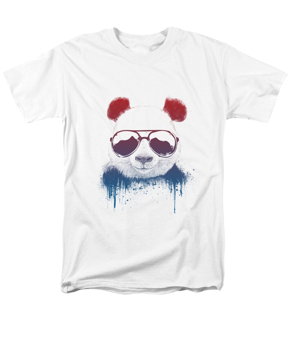 Panda Men's T-Shirt (Regular Fit) featuring the drawing Stay Cool II by Balazs Solti