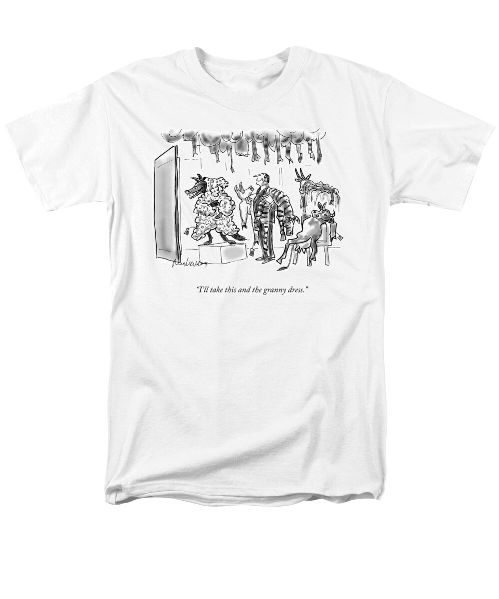 Cctk Men's T-Shirt (Regular Fit) featuring the drawing This And The Granny Dress by Mort Gerberg
