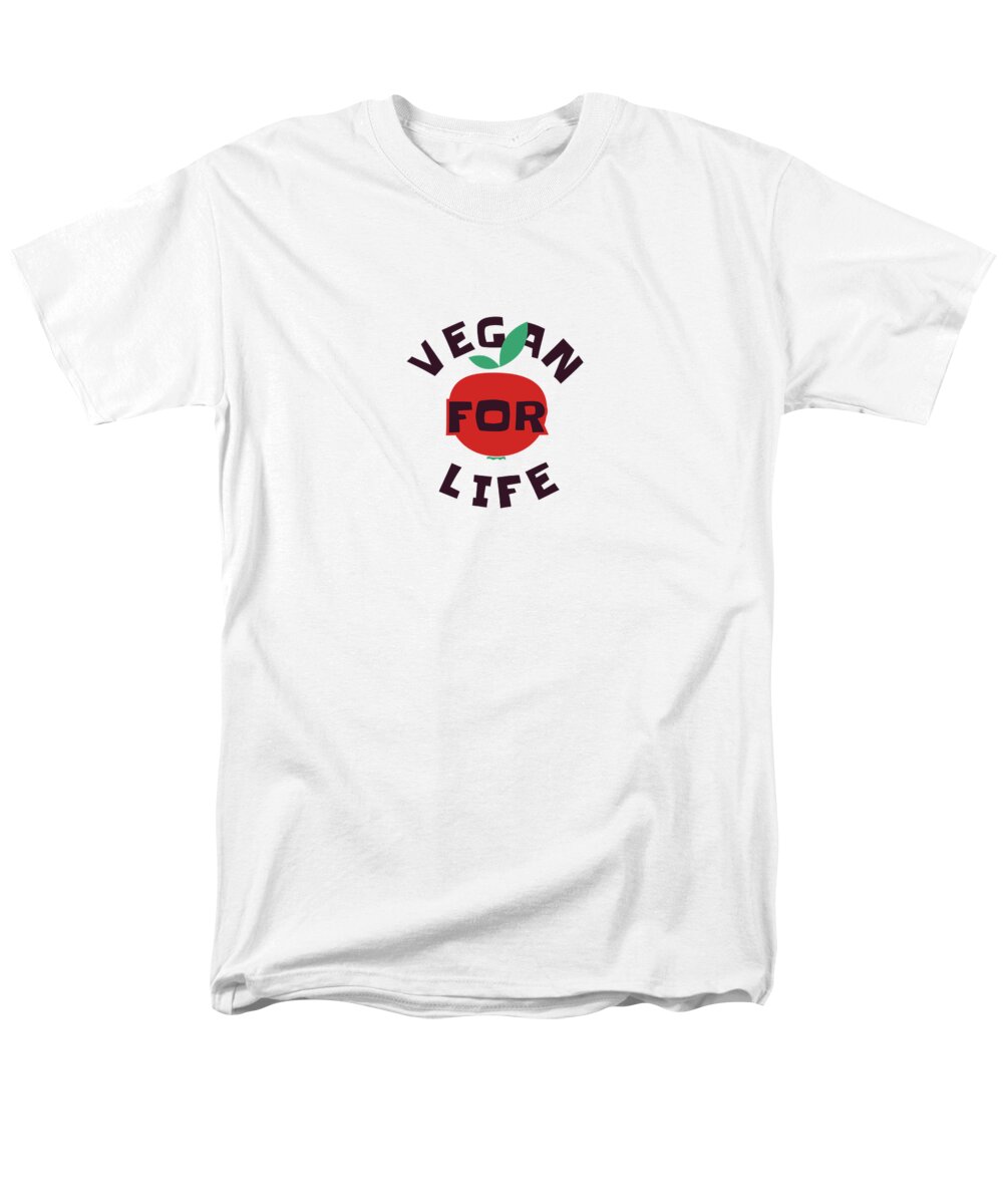 Cute Men's T-Shirt (Regular Fit) featuring the digital art Vegan For Life by Jacob Zelazny