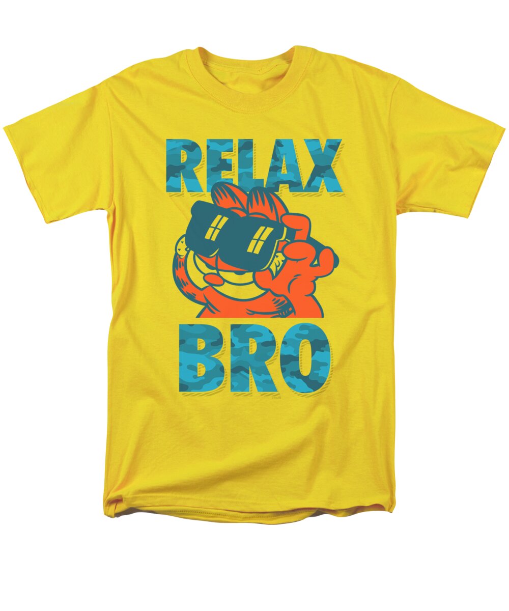 Garfield Men's T-Shirt (Regular Fit) featuring the digital art Garfield - Relax Bro by Brand A
