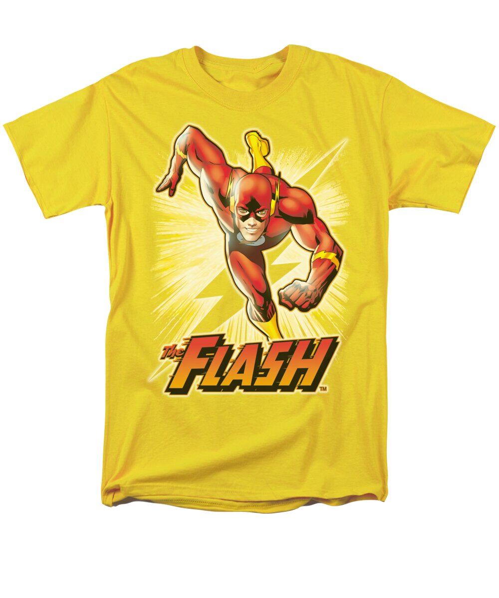 Justice League Of America Men's T-Shirt (Regular Fit) featuring the digital art Jla - Flash Yellow by Brand A