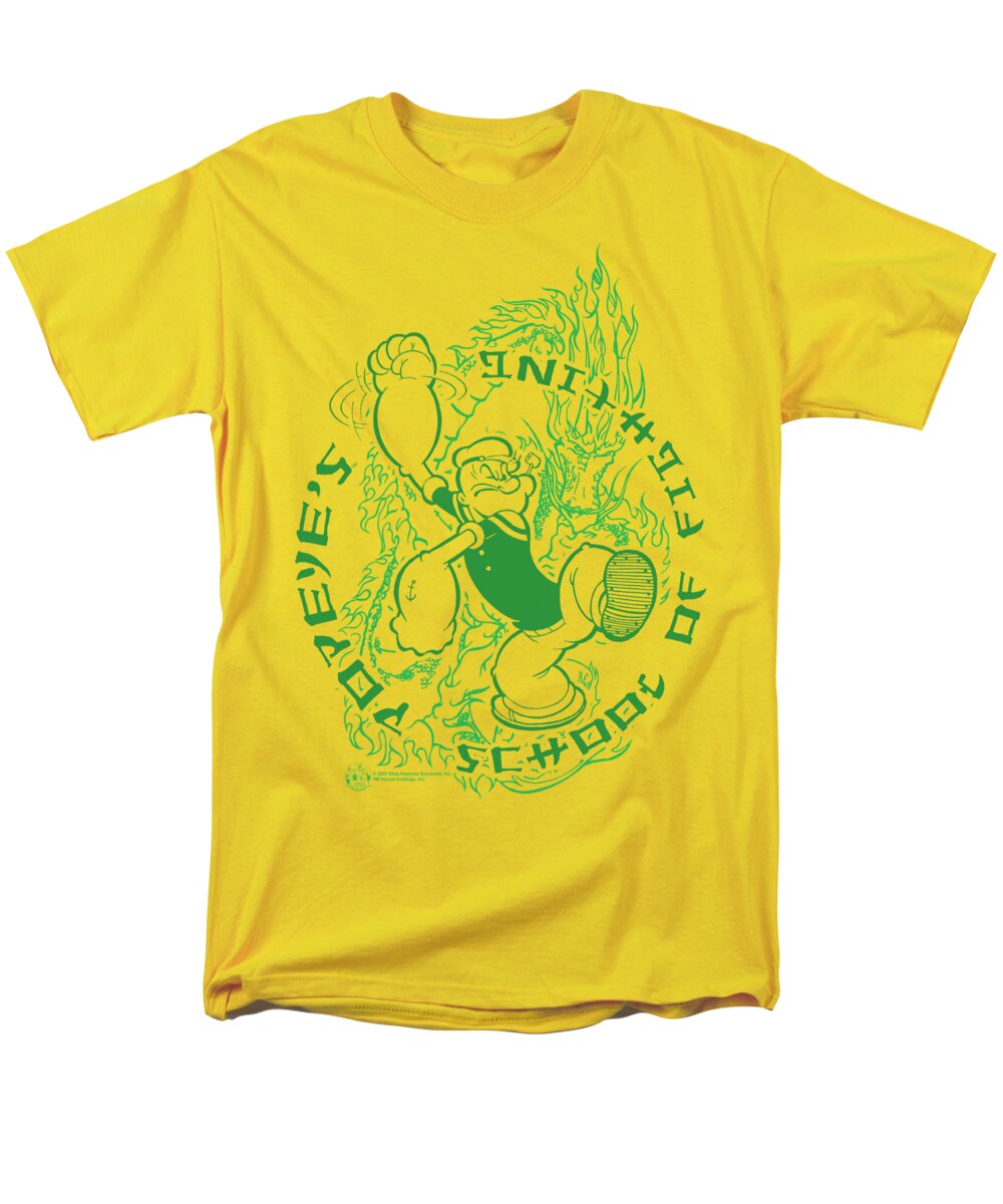 Popeye Men's T-Shirt (Regular Fit) featuring the digital art Popeye - Popeye's Fightin' School by Brand A