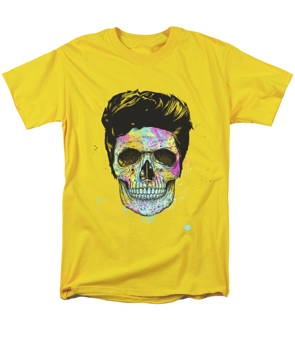 Skull Men's T-Shirt (Regular Fit) featuring the mixed media Color your skull by Balazs Solti