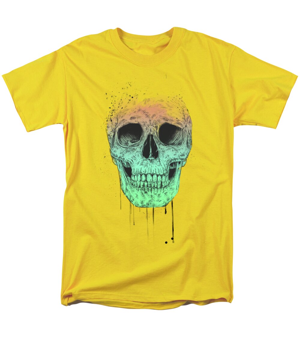 Skull Men's T-Shirt (Regular Fit) featuring the drawing Pop art skull by Balazs Solti