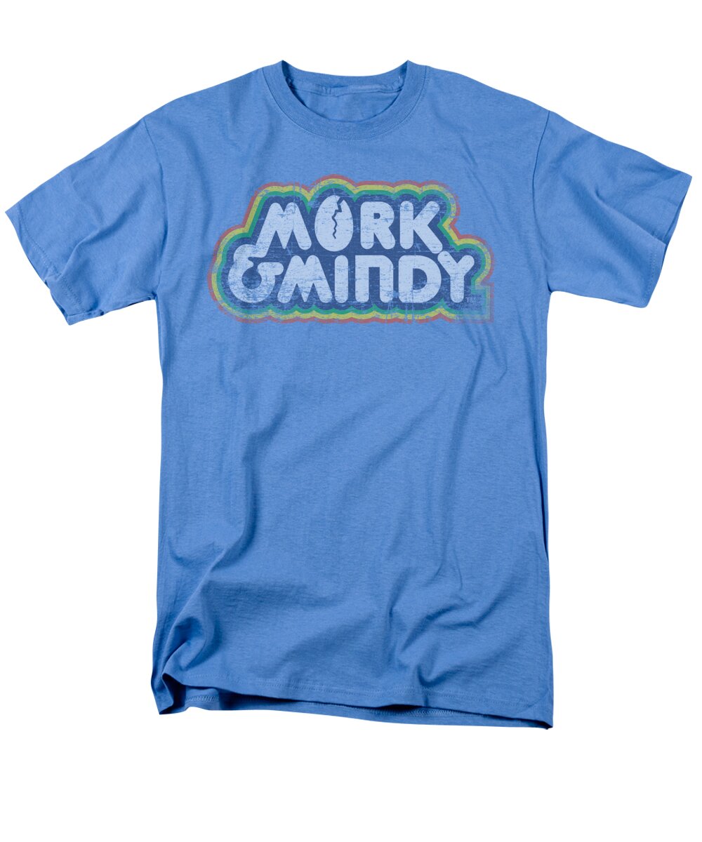 Mork And Mindy Men's T-Shirt (Regular Fit) featuring the digital art Mork And Mindy - Distressed Mork Logo by Brand A