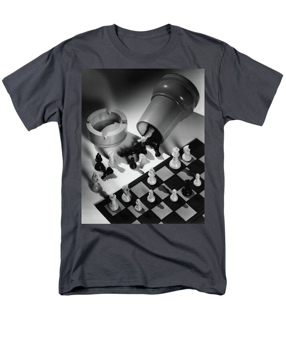 Home Accessories Men's T-Shirt (Regular Fit) featuring the photograph A Chess Set by Maurice Seymour