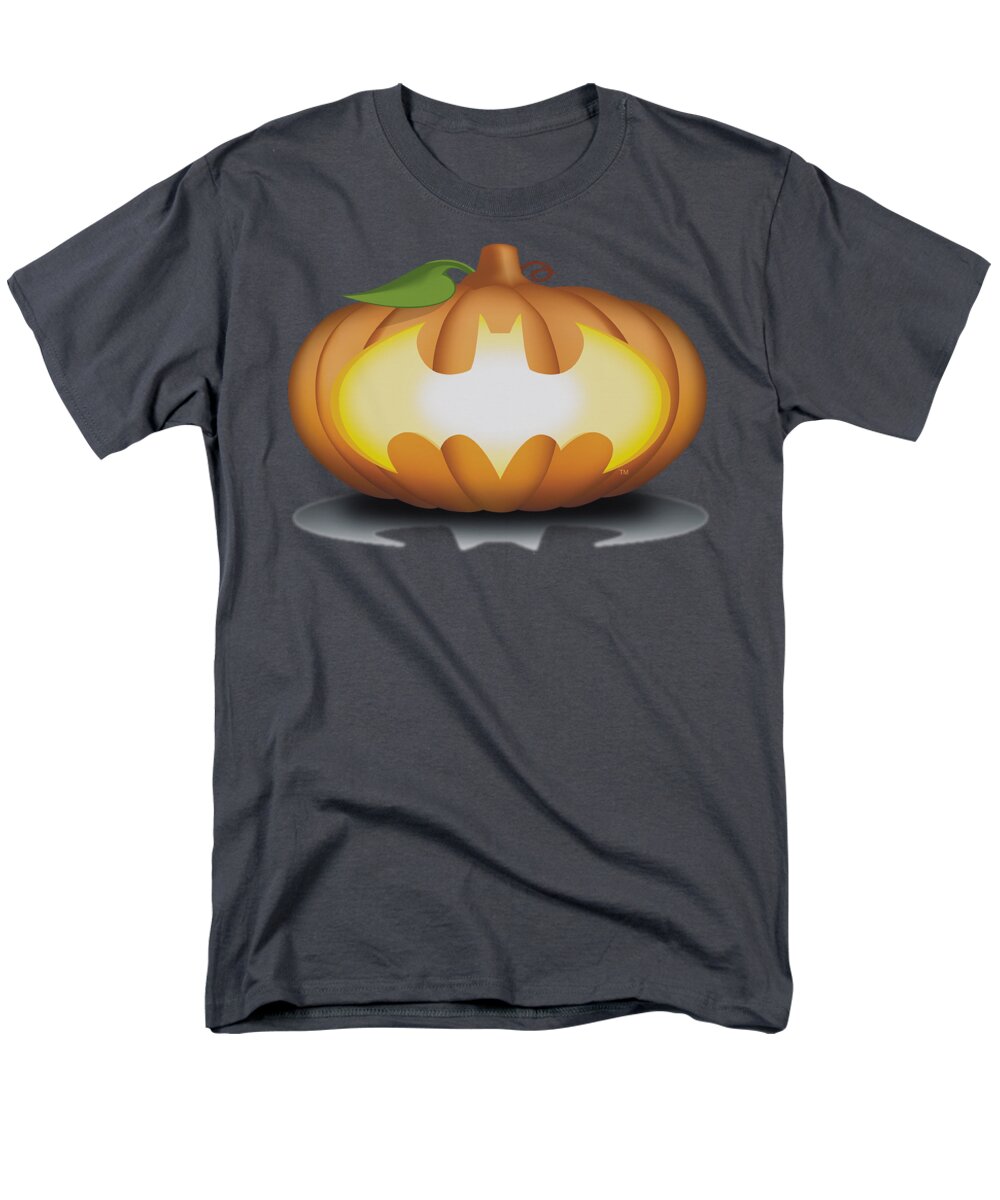 Batman Men's T-Shirt (Regular Fit) featuring the digital art Batman - Bat Pumpkin Logo by Brand A