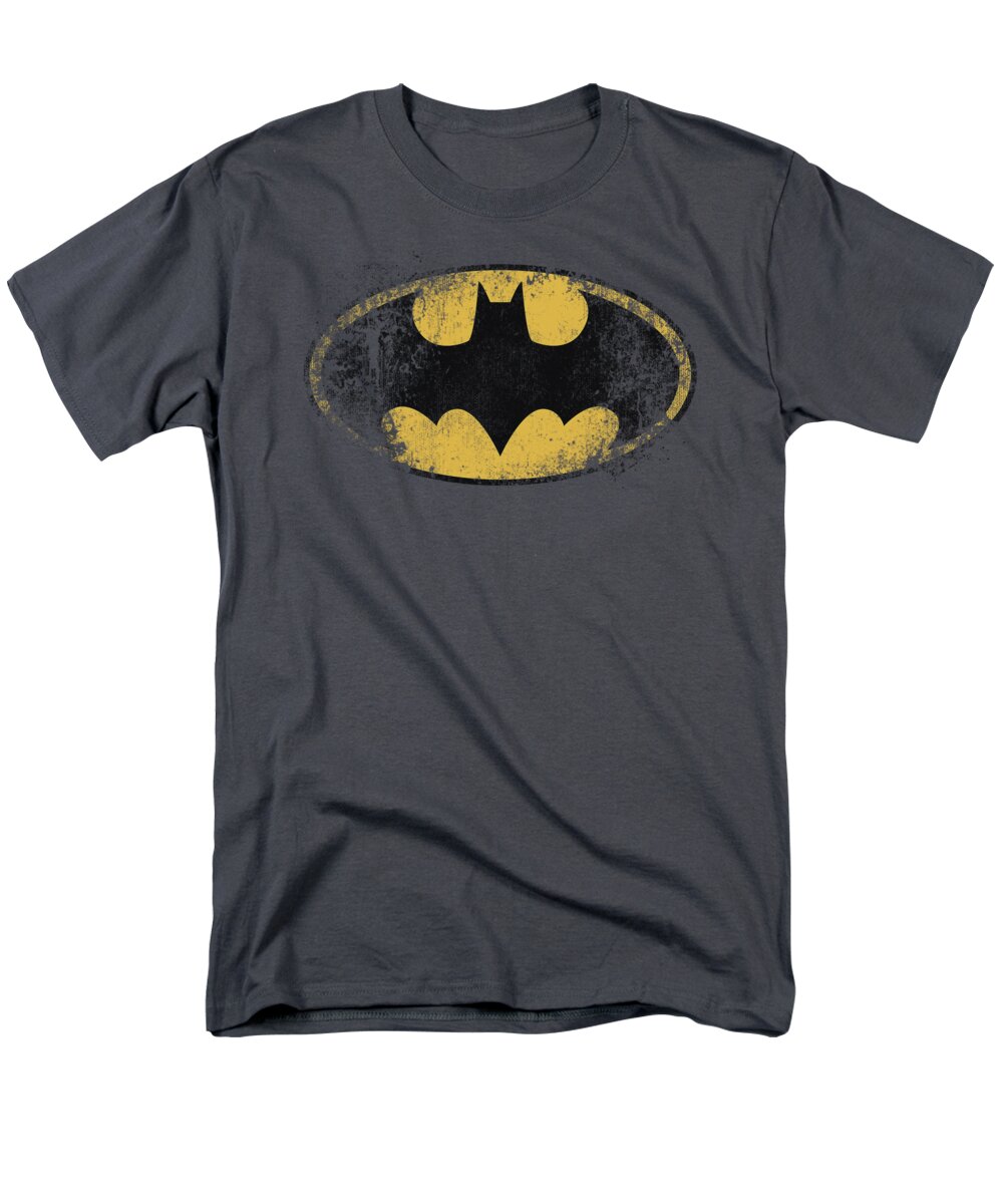 Batman Men's T-Shirt (Regular Fit) featuring the digital art Batman - Destroyed Logo by Brand A