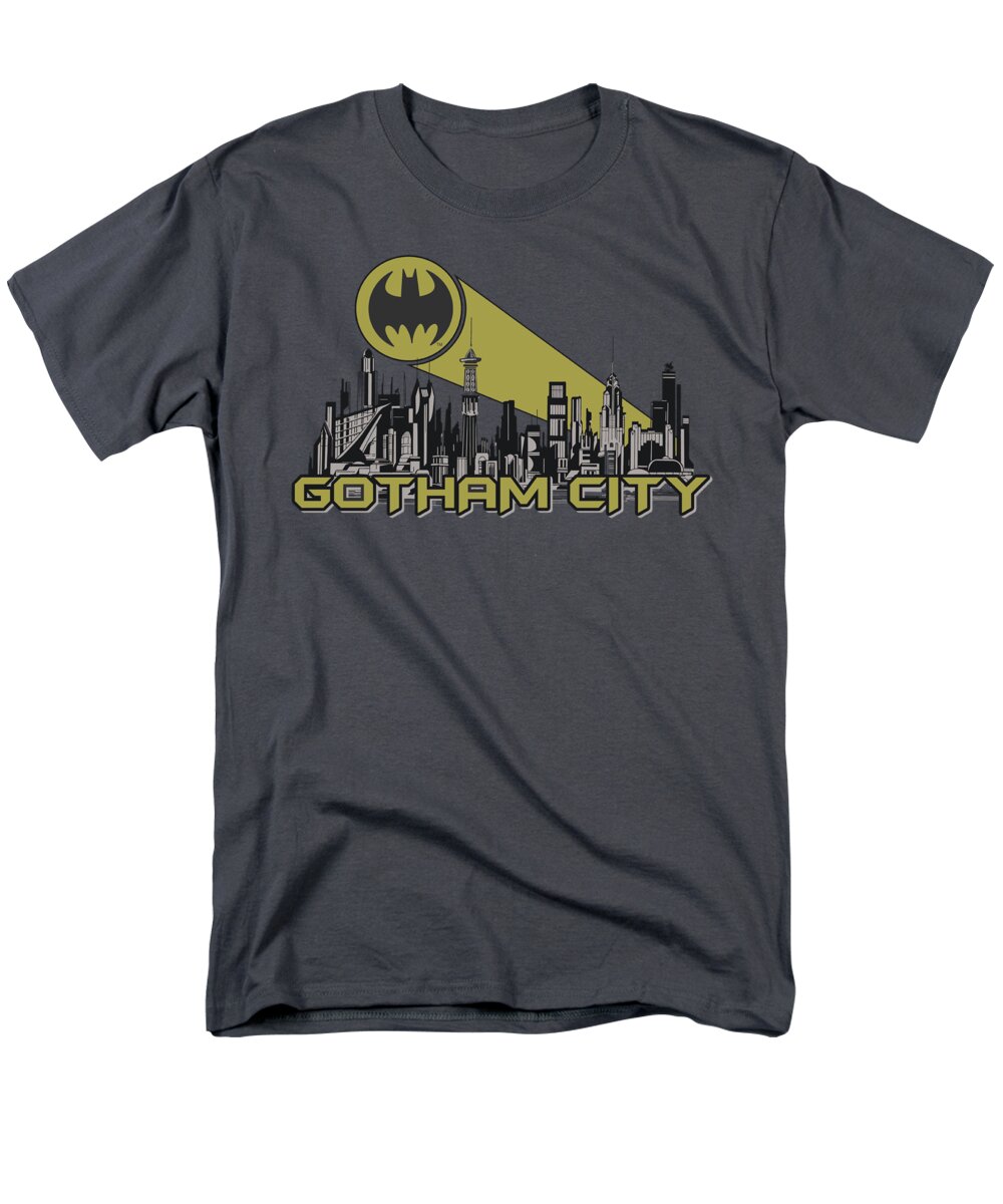  Men's T-Shirt (Regular Fit) featuring the digital art Batman - Gotham Skyline by Brand A